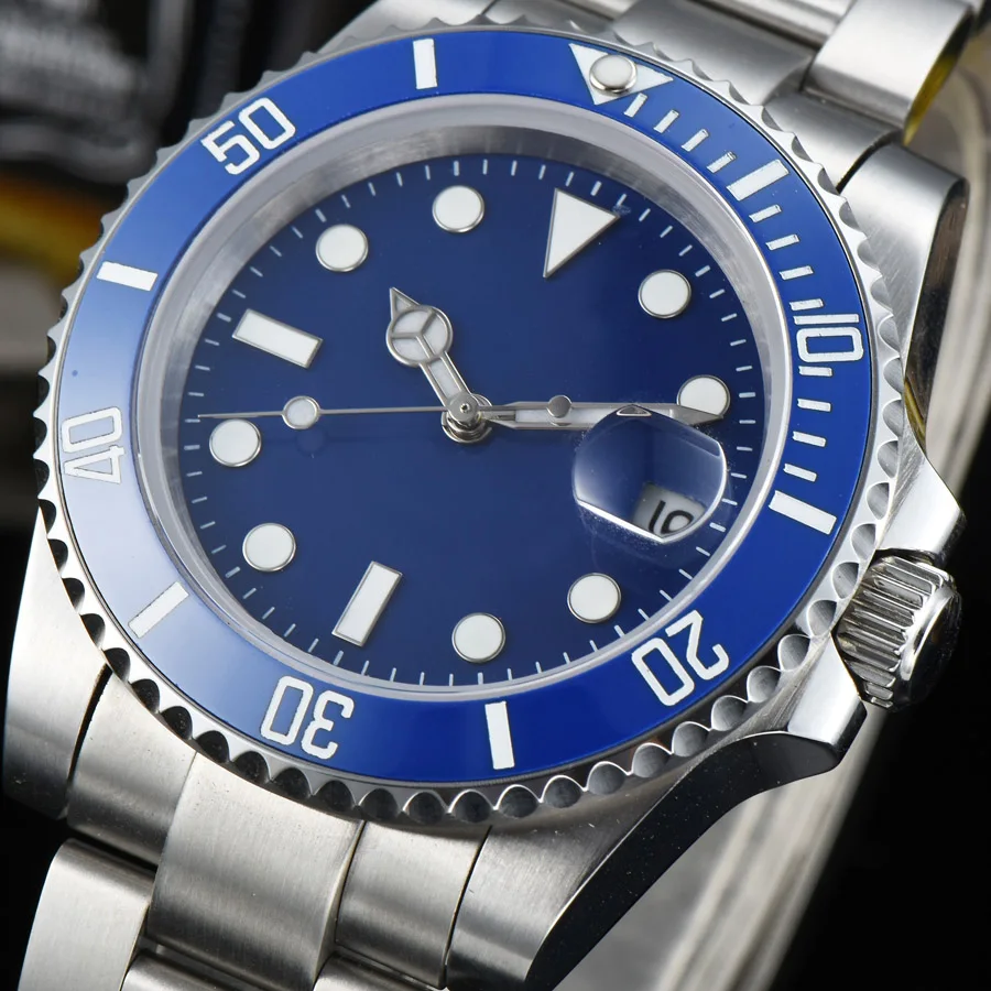 

Men's automatic mechanical watch luminous swimming waterproof single calendar luxury stainless steel watch 40MM LLS44