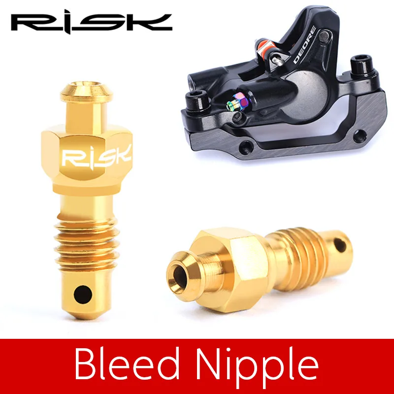 RISK 2pcs/lot M6*11mm Titanium Alloy Bicycle Brake Exhaust Bolts for Mountain Bike Hydraulic Disc Exhaust Cycling Brake Clip