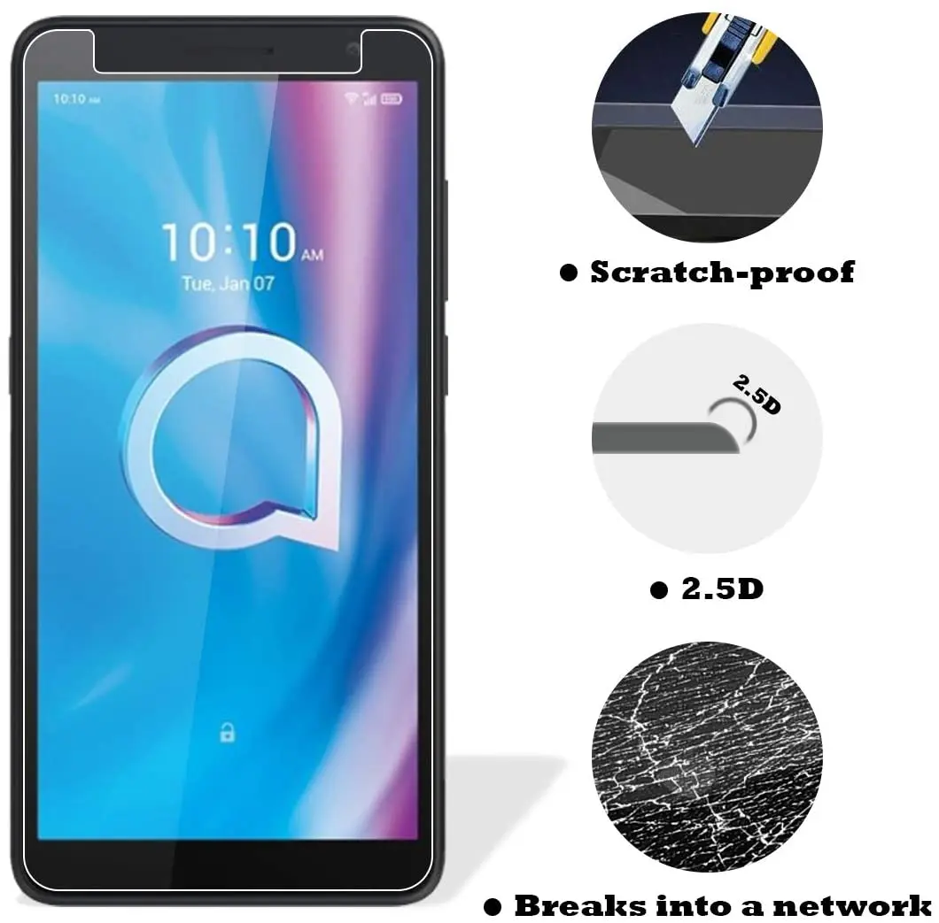 Закаленное стекло для Alcatel 1B 2020 Стекло 9H 2.5D защитная пленка Взрывозащищенная
