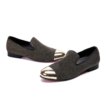 

shoes Fashion Business office gold toe dress shoes for men new style slip-on rivet Oxfords Men size 38-46