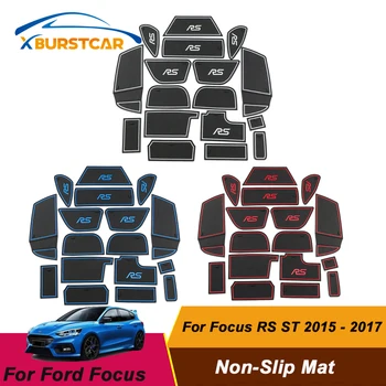 

Xburstcar 17Pcs/Set Car Gate Slot Mats Anti Slip Door Groove Mat for For Ford Focus RS ST 2015 - 2017 Interior Accessories