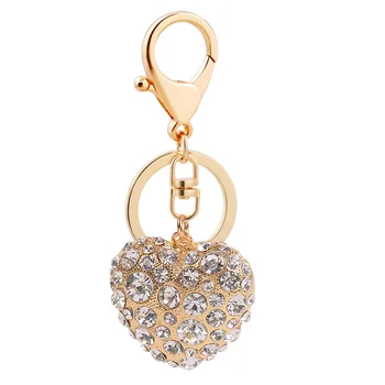 

3D cute Love-Heart Handbag Fashion Rhinestone-Crystal Charm Purse Bag Car Key Keyring Keychain mom-lover-Gift Accessories