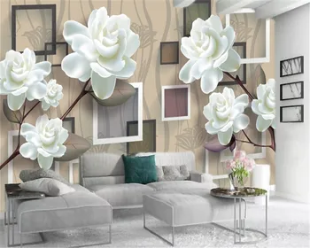 

Wallpaper For Kitchen White Delicate Flowers Black and White Frame Home Decor Living Room Bedroom Wallcovering Wallpaper