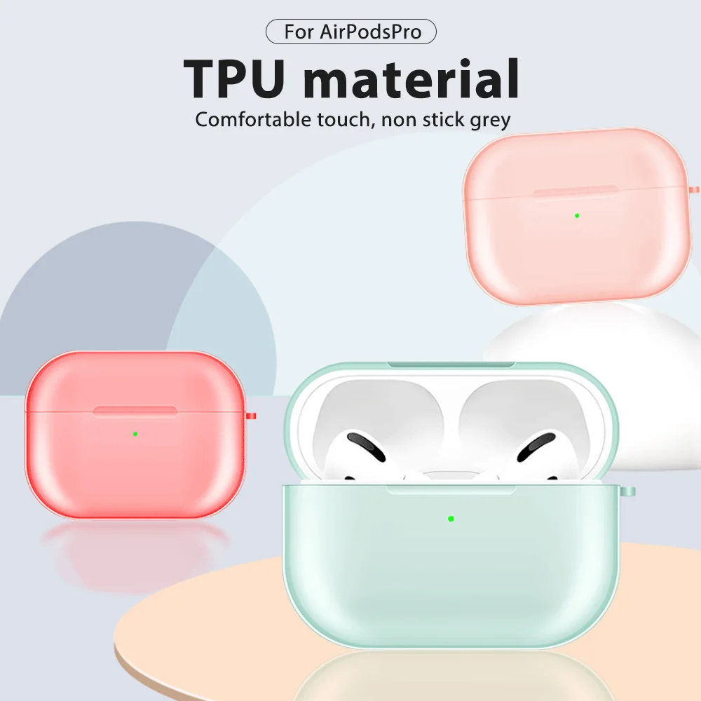 Ультратонкий силиконовый чехол для Air Pods Pro 3 прозрачный карамельных цветов