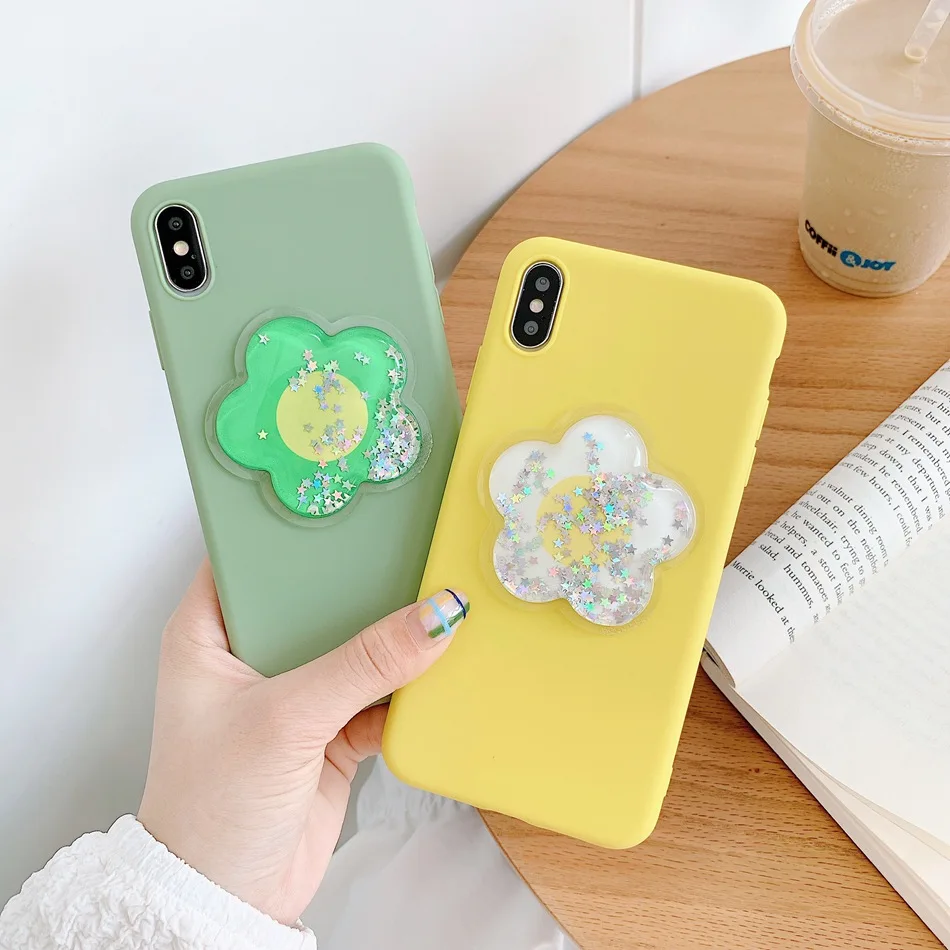 

For Huawei P30 P20 Pro Lite P Smart z 2019 Case Cartoon 3D DIY Flower Quicksand Cover For Mate 30 20X 10 Pro Cute Glitter Coque