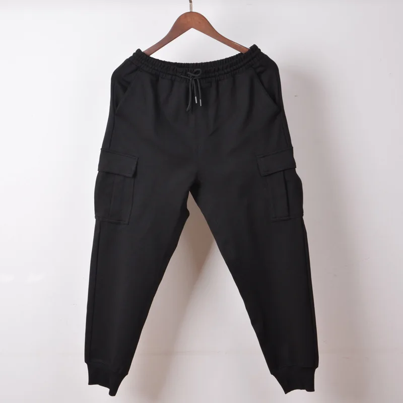 

2019 Autumn New Style Bib Overall Trend Black And White with Pattern Micro Elastic Ankle Banded Pants Harem Pants INS Pants Men'