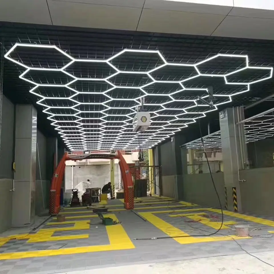 6*9M Customized Design Professional Car Care Bay Led Work Light Led Hexagon Light