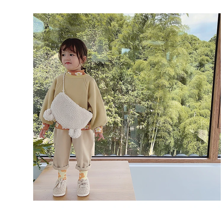 autumn winter new baby Girls Leisure Pants Children solid color loose leisure Trousers kids pants