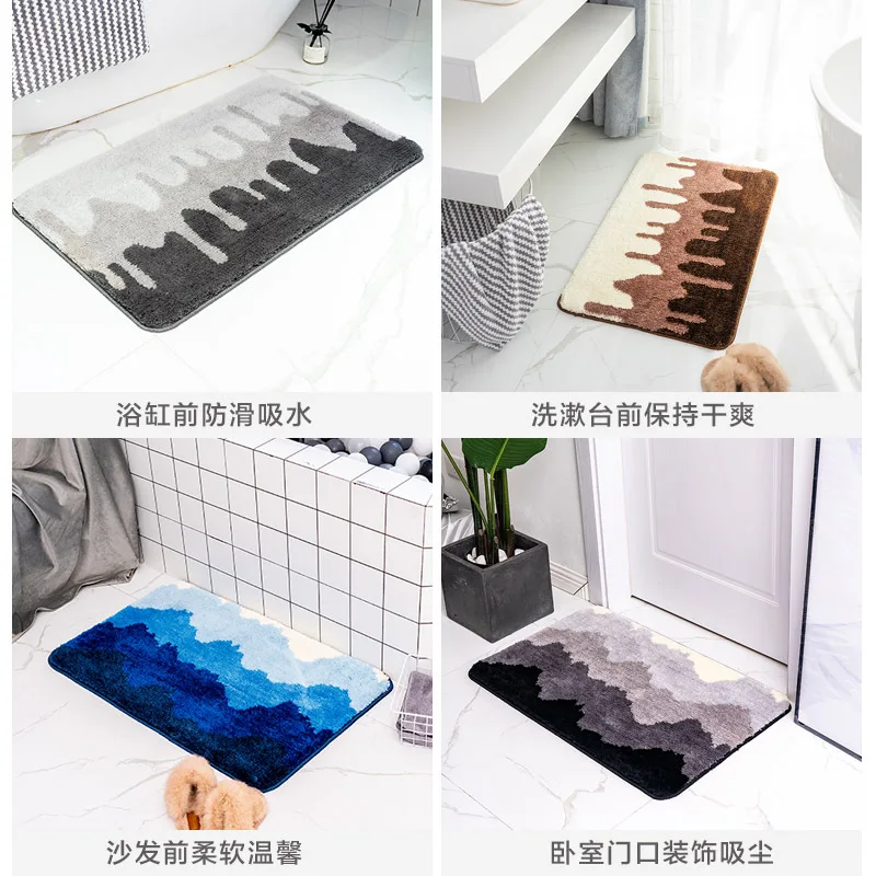Простой утолщенный плюшевый мягкий коврик для спальни гостиной напольный кухни