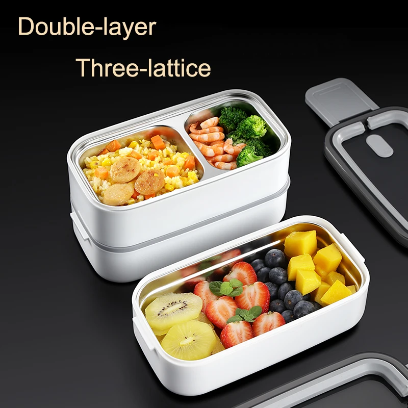 Stainless Steel Bento Lunch Box for Adults & Kids Leakproof Stackable Large Capacity Lunch Container with Divided Compartments