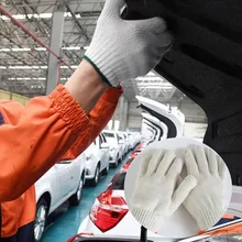 12 пар/лот Нескользящие хлопковые безопасные рабочие перчатки на рабочем месте износостойкие перчатки из пряжи для защиты труда