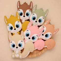 5 pçs bebê silicone mordedor roedor dos desenhos animados esquilo dentição brinquedo diy chupeta clipes de grau alimentício silicone pandentes bpa livre