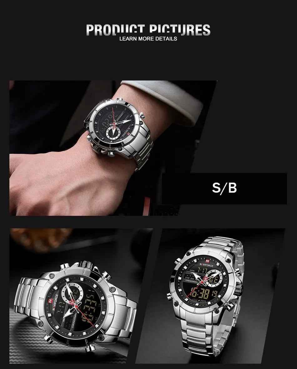 Relogio Masculino NAVIFORCE Top Brand Men Watches Fashion Luxury Quartz Watch Mens Military Chronograph Sports Wristwatch Clock