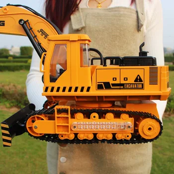 

Rechargeable Remote Control Excavator Four-Wheel Large Wireless Excavator Hook Machine Children's Toy Engineering Vehicle