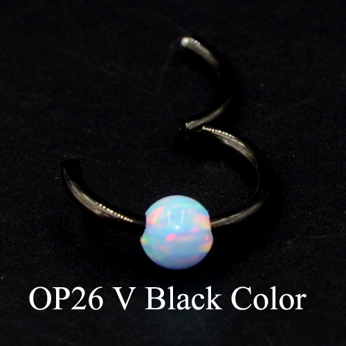 1Piece G23 18g&16gTitanium Opal Segment Hinged Ring Septum Nose Clicker Piercing Nose Lip Earrings Helix Nose Piercing