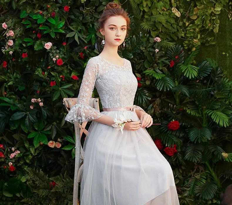 Современное кружевное Qi Pao женское китайское вечернее платье Cheongsam серое платье подружки невесты винтажное длинное платье Qipao Промотирование оригинальное