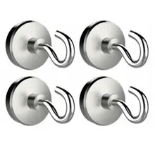 4pcs Strong Magnetic Hooks Heavy Duty Neodymium Surfaces Not Scratch Wall-mounted Hooks Magnet Useful Hanging Tool 4pcs Strong Magnetic Hooks Heavy Duty Neodymium Surfaces Not Scratch Wall-mounted Hooks Magnet Useful Hanging Tool