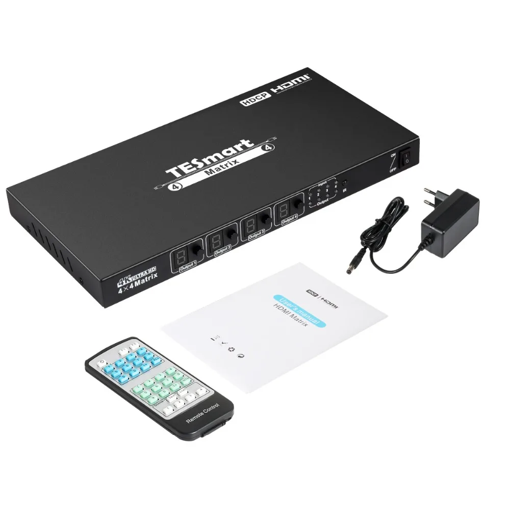 4x4 HDMI переключатель разветвитель HDMI матрица 4x4 4 порта входы и 4 порта выходы с RS232 Sup порты Ultra HD 4Kx2K@ 30 Гц, HDCP1.3, 3D