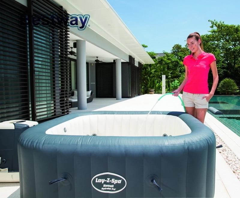 54138 BestWay 180x180x71 см Hawaii HydroJet Pro SPA 71x71x2" Lay-Z-Spa квадратный надувной массажный спа семейный бассейн с подогревом