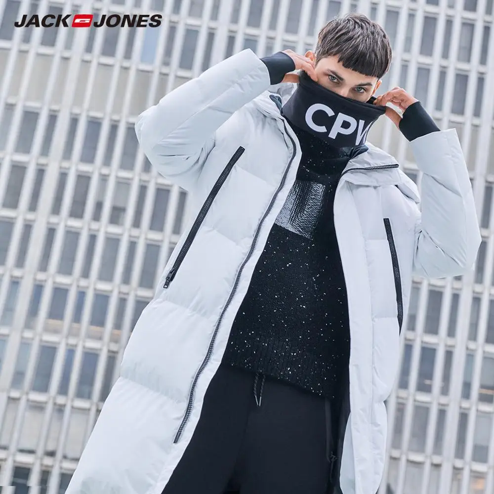 JackJones Мужская Зимняя Повседневная Длинная Куртка с капюшоном Уличная одежда