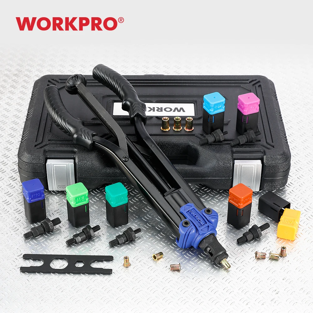 cheap!!!- WORKPRO Hand Rivet Nut Gun Riveting Tool with Insert Nut Tool
Multifunction Nail Gun Rivets