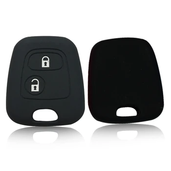 

For Toyota AYGO Silicone Car Key Cover Holder For Peugeot 206 307 207 408 For Citroen C2 C3 C4 Soft Rubber Key Fob Case Shell