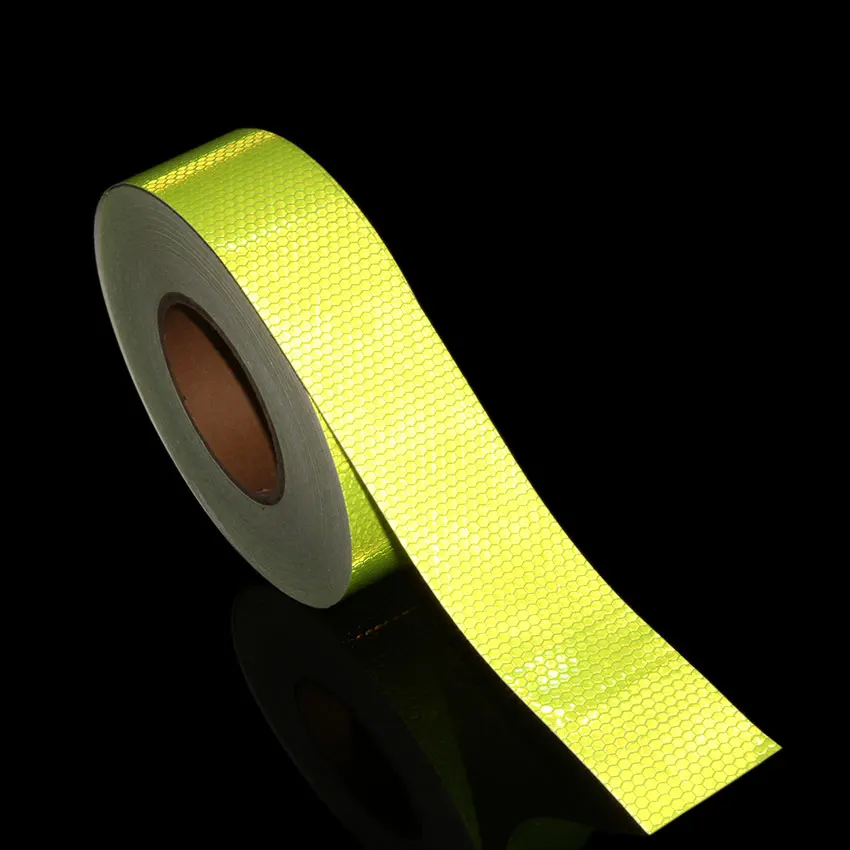 5cm*10m Reflective PVC Sheet Tapes Reflector Vinyl Honeycomb Reflective Film Adhesive Stickers With Red Yellow Blue Green Orange