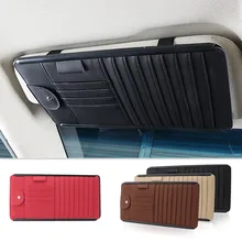 Car Sun Visor Sunglasses Clip Pen CD DVD Disk Card Business Cards Auto Organizer Multifunctional Storage Bag Car Accessories(China)