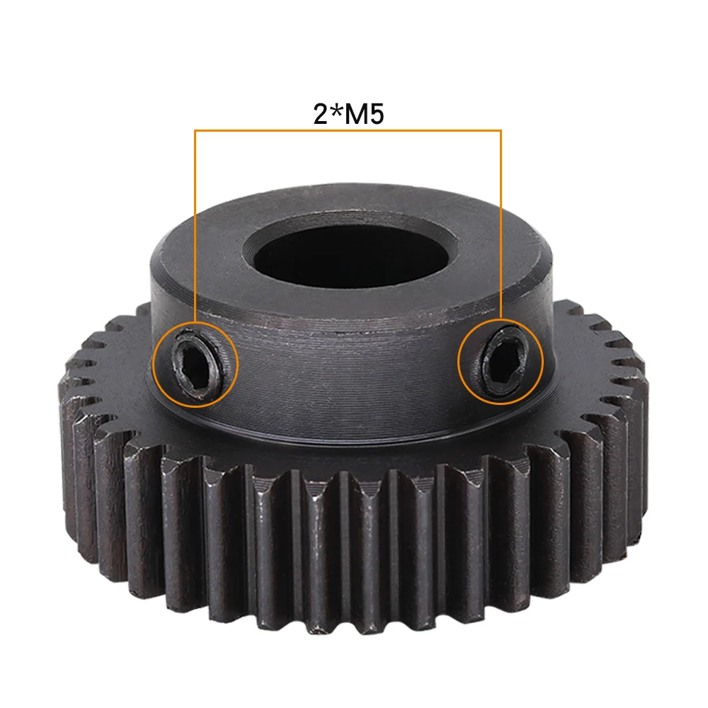 Module 1 Motor Gear 1M-36T/37T/38T/39Teeth SC45#Carbon Steel Material Blackening Spur Gear Bore Size 6/8/10/12 mm