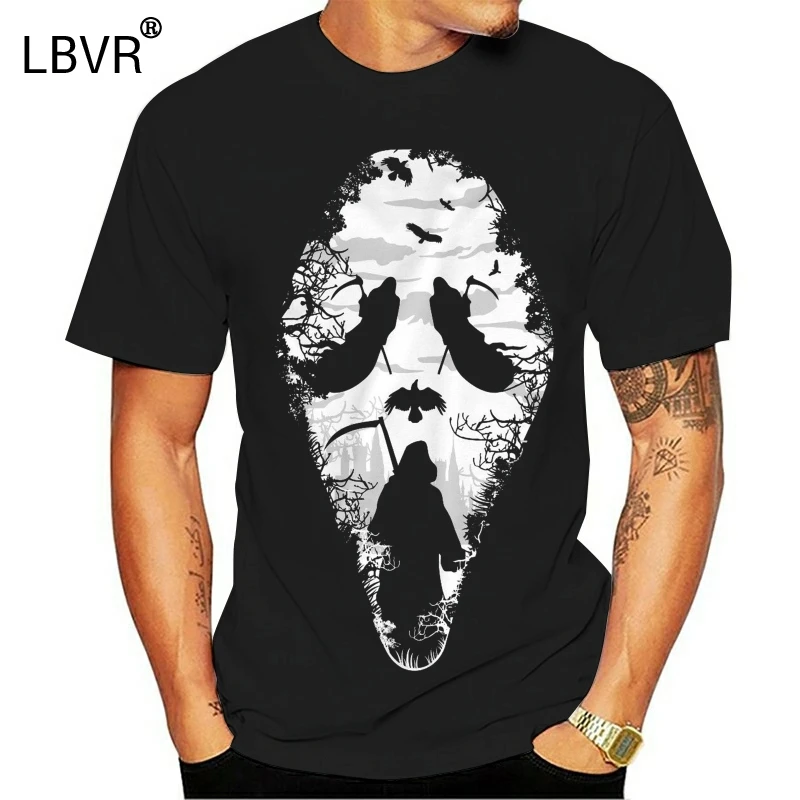 Кричащая маска на лицо футболка убийца Ghostface из фильма ужасов Хэллоуин зомби