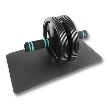 

Double Wheel Healthy Abdomen Fitness Apparatus Exercise Abdominal Power Roller Thick Knee Pad Workout AB Roller