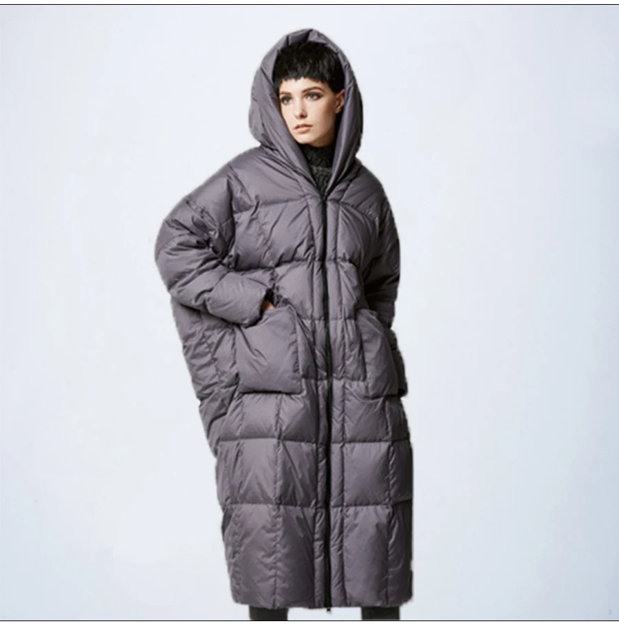 Женское Свободное длинное пальто, зимняя теплая куртка, Женское пальто размера плюс, зимняя женская куртка, новая стеганая парка с капюшоном