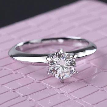 

Starsgem 4pcs K gold plated 925 silver 6 claws 1ct F moissanite ring best price moissanite ring