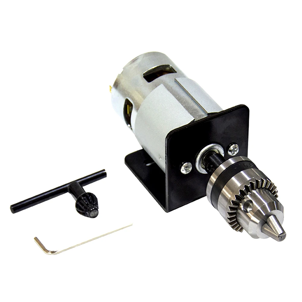 

DC 775 Motor 12-24V Lathe Press with Miniature Hand Drill Chuck & Mounting Bracket DC Motor 5500/10000Rpm for Woodworking Tools