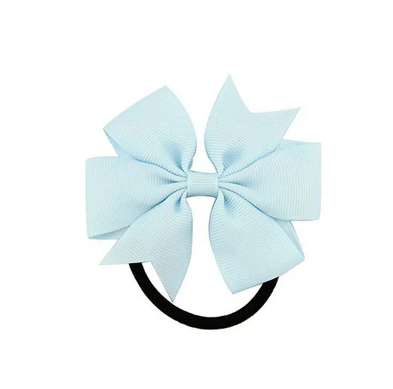 Light Blue 20 цветов красочные модные милые ленты бант эластичные повязки для волос Веревка Аксессуары для волос на Рождество подарок новое поступление HCGY0001 - Цвет: Light Blue