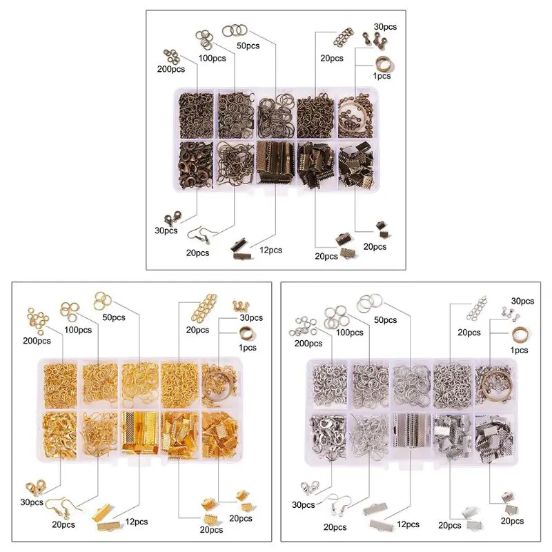 

Ring Clasp Tail Chain Clip Buckle Drop Set for DIY Necklace Earrings Key-chain Jewelry Making Materials