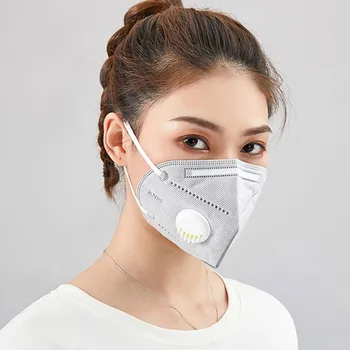

Fast Delivery KN95 Dustproof Anti-fog Valve Face masks 6 layers Filtering 99% Filtration Breathable Mask With Breathing Valve