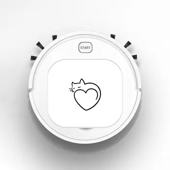 

Auto USB Sweeping 1800Pa Multifunction Smart Robot Vacuum Cleaner Dry Wet Floor Cleaner Heart Art Cat