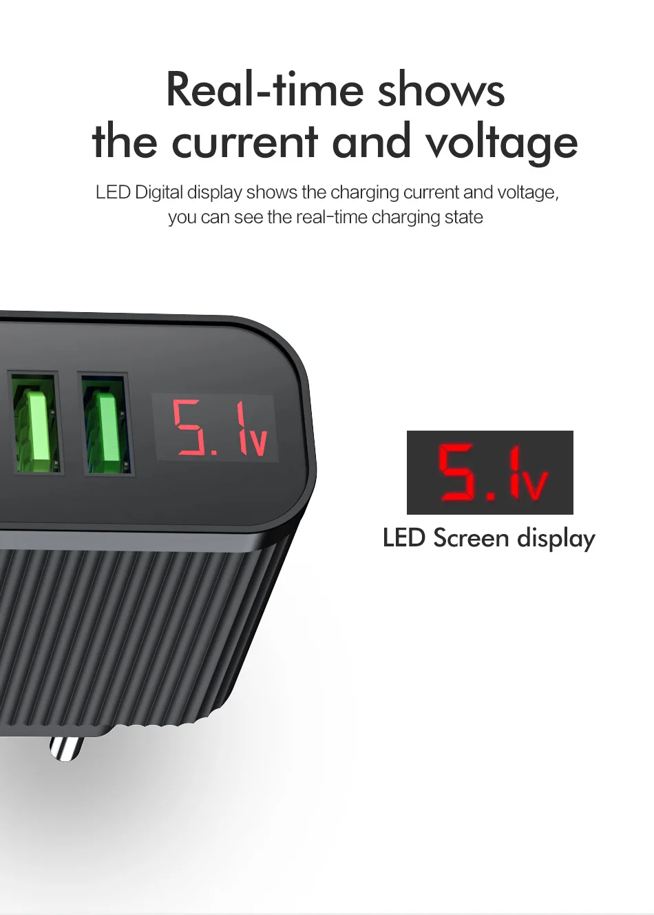 Цифровой светодиодный дисплей зарядное устройство для телефона 3 порта USB 3A универсальное умное быстрое зарядное устройство для iPhone 11pro samsung дорожный настенный адаптер питания