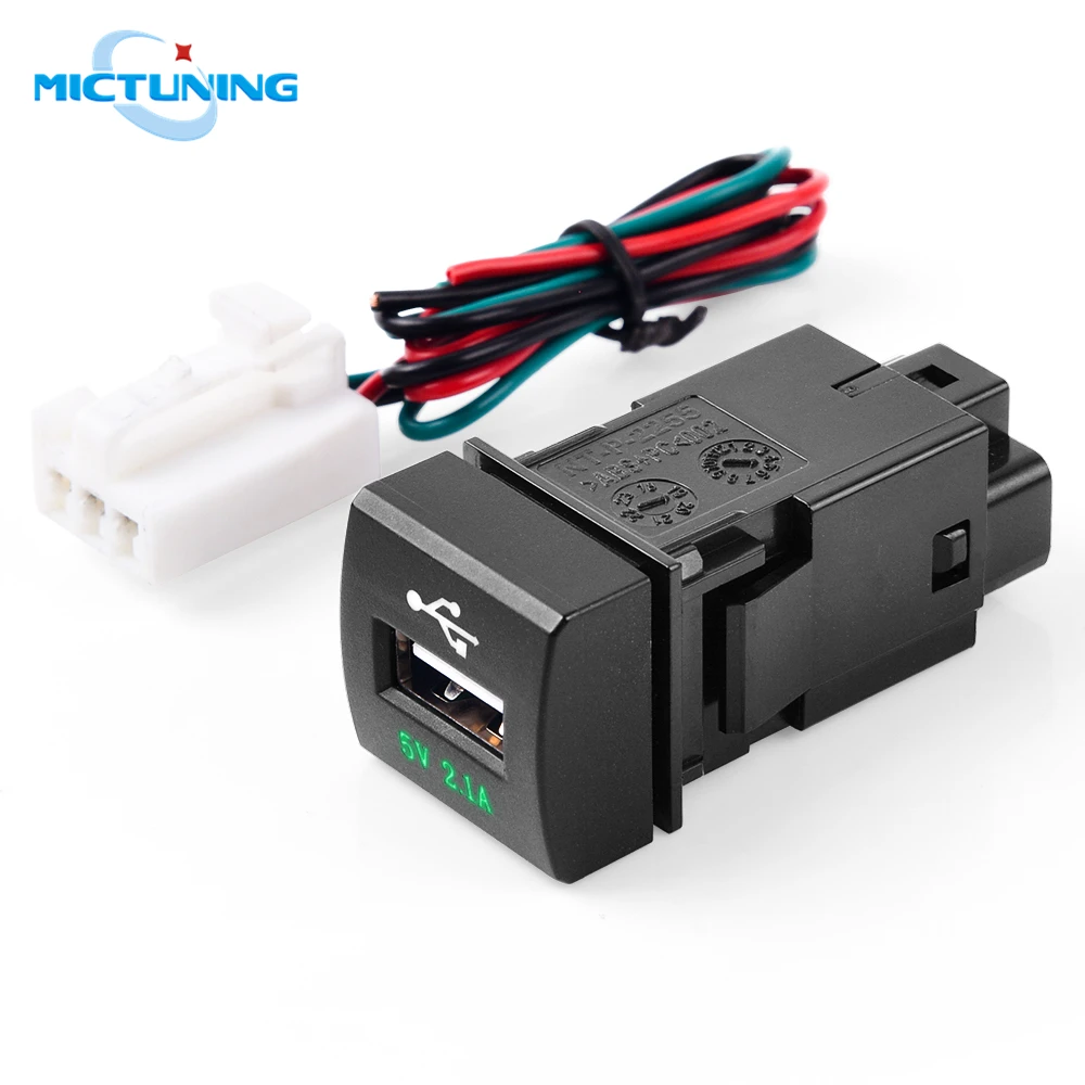 Автомобильное зарядное устройство MICTUNING 2.1A с USB и светодиодным индикатором
