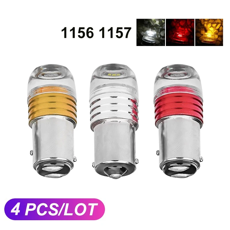 

Rush Sale! 2pc 3W COB 1156PY 7507 PY21W BAU15S Car LED Concave Lens Brake Turn Signal Parking Lamp Amber lamp light bulbs CSV