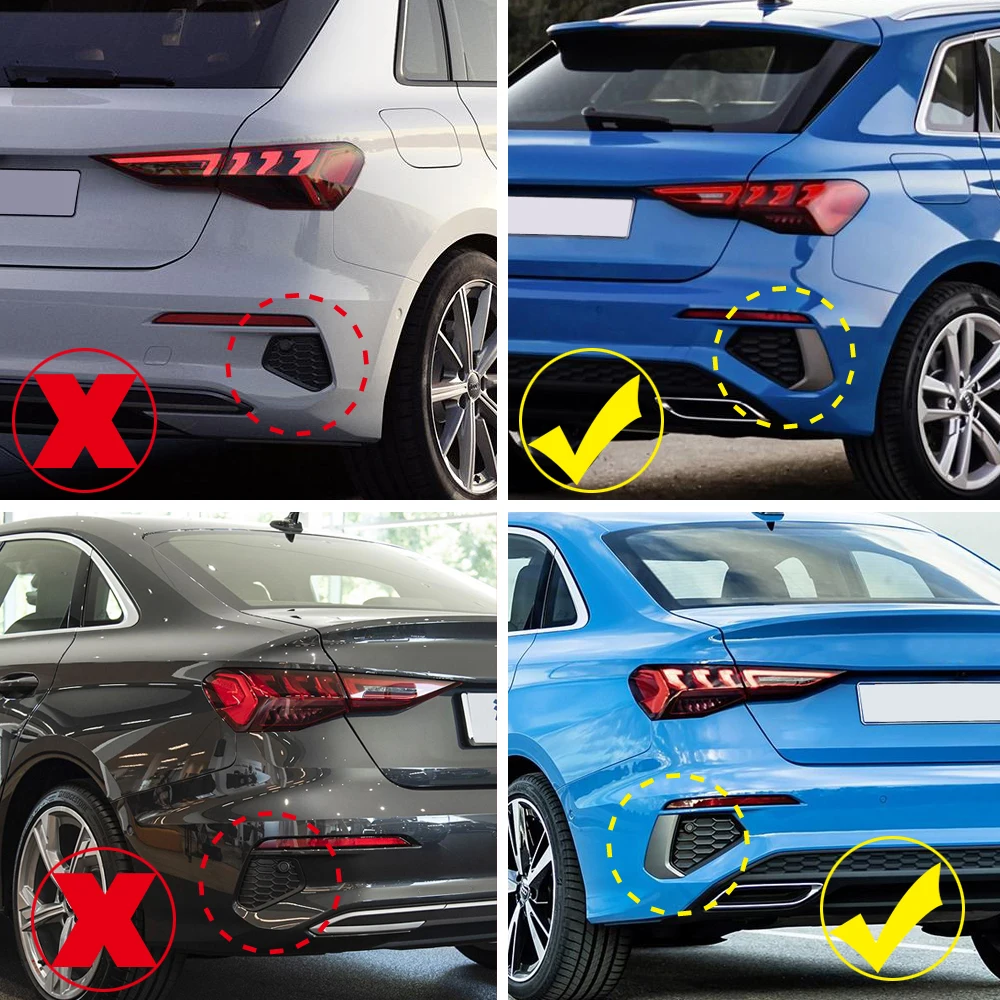 Vordere hintere Stoßstange Nebels chein werfer Rahmen Dekoration Abdeckung  Verkleidung für Audi A3 8y 2015-2017 Auto Styling Außen zubehör - AliExpress