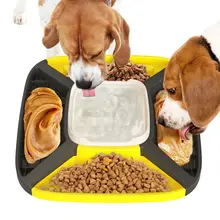 

MEOWS Slow Dog Feeder Bowl Tray Compatible Food & Water With 5 Grids Elevated Dietary Healthy Design Placemat