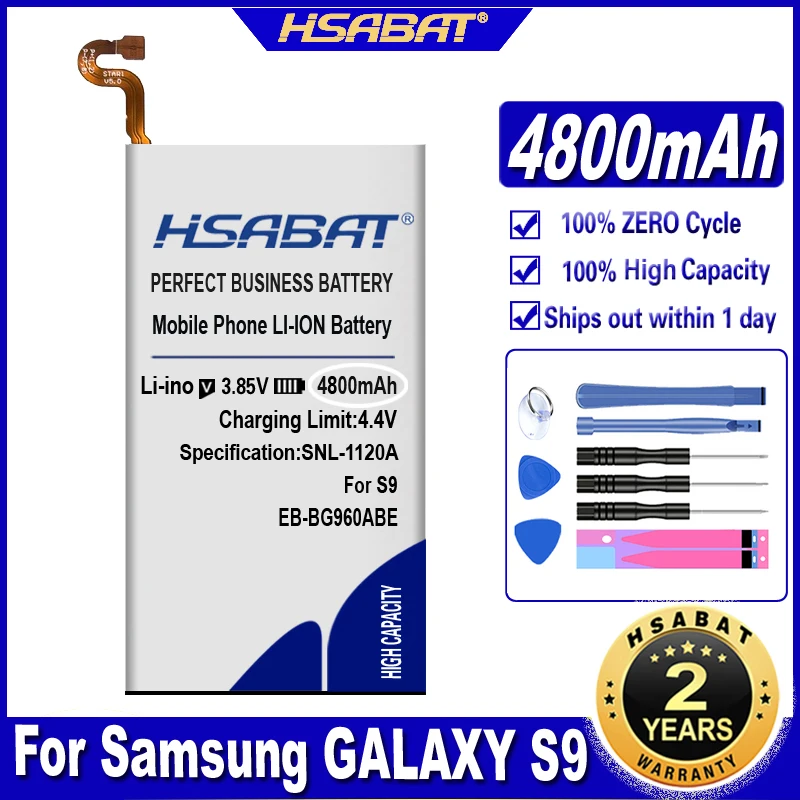 HSABAT 4800mAh EB-BG960ABE Battery for Samsung GALAXY S9 G9600 G960F SM-G960 | Мобильные телефоны и аксессуары
