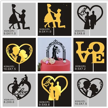 

Wedding custom made Cake Topper Bride Bride Groom Wedding Dessert Decoration Valentine's Day Confession Baking Cake Insert Flag