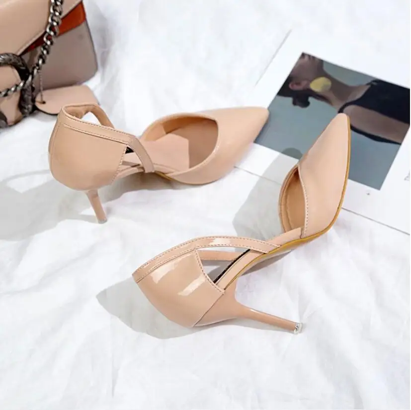 Дизайнерская обувь; туфли-лодочки с острым носком 8,5 см; модельные туфли из искусственной кожи на высоком каблуке; свадебные туфли; женские вечерние туфли в сдержанном стиле; zapatos mujer; CS752
