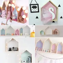 Детская комната в скандинавском стиле деревянная книжная полка детская комната деревянная clapboard полка настенные поделки украшения дома