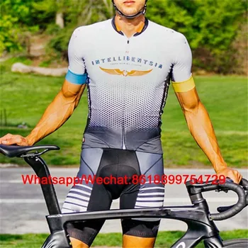 

Triathlon Kit Intelligentsia Cycling Skinsuit Men Custom Air One-piece Bodysuit Chrono Speedsuit Bike Tri Suit Bicycle Wear