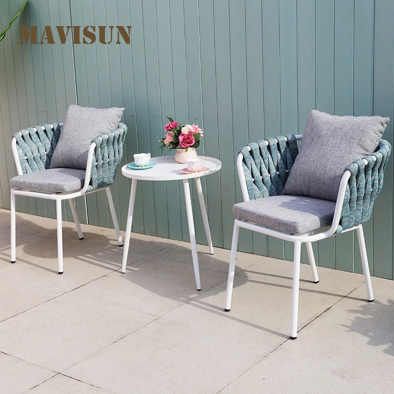 Minimalist Hong Kong Style Small Dining Table And Chair Outdoor Furniture Outside Apartment Villa Garden Terrace Relaxing Chairs