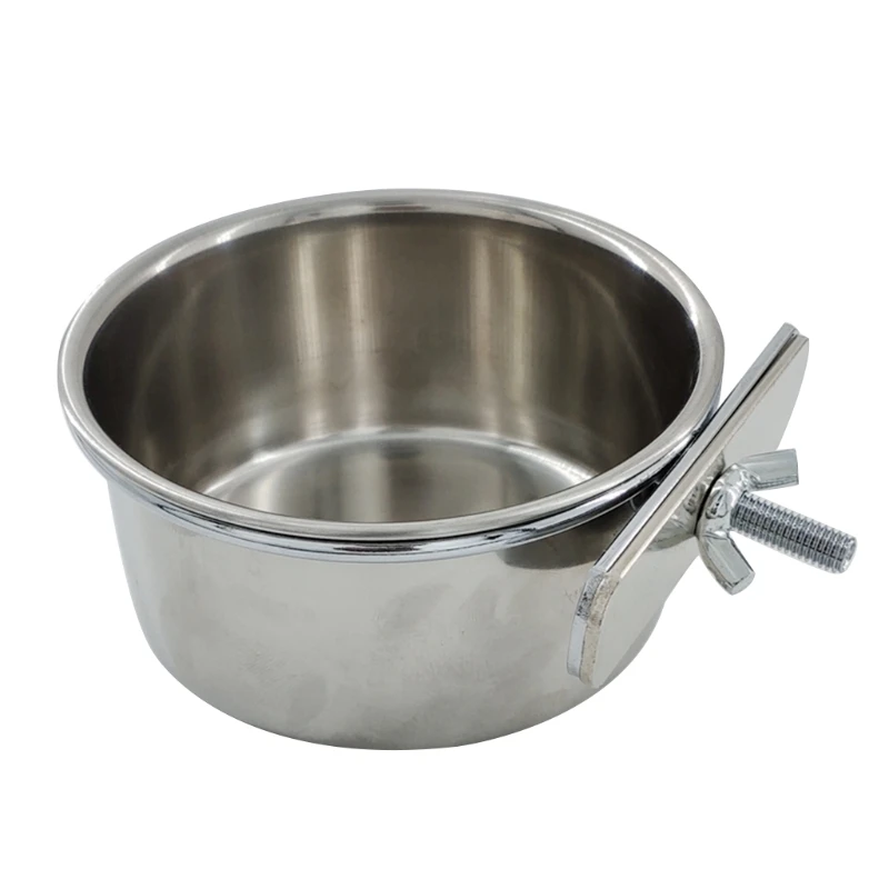 Parrot Feeder Bird Feeder Parrot Feeding Bowl Bird Water Drinker Pet Birds Hanging Cage Bowl Dish Cup Anti-turnover Stainless Steel Feeding Food Drinking Feeder for Parakeet Lovebird
